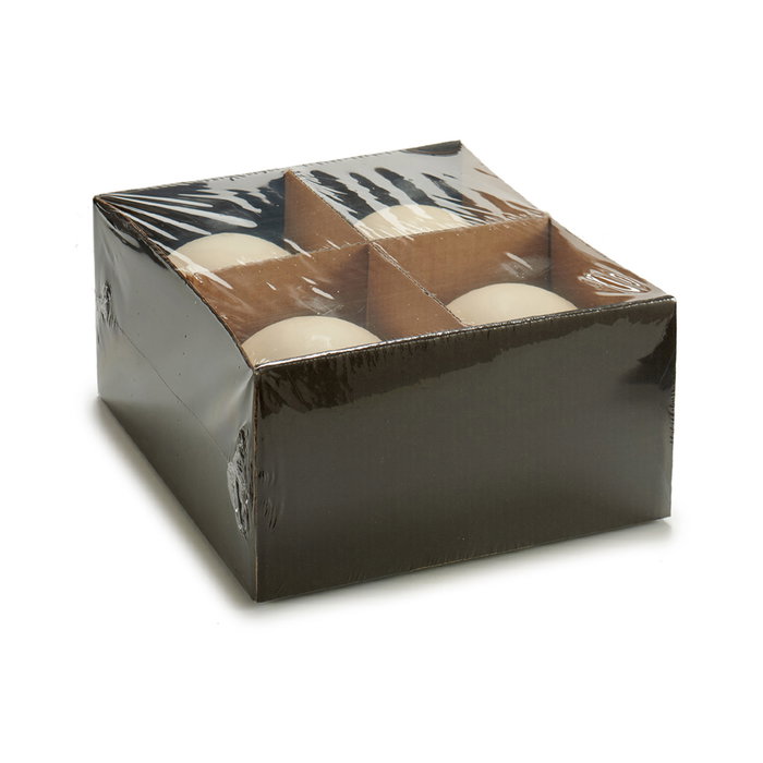 Acorde Vela Bola Crema 10 cm Fabricada en Cera (Set de 12)