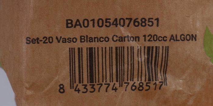 Algon Set-20 Vasos de Cartón Blancos 120cc (24 Unidades)