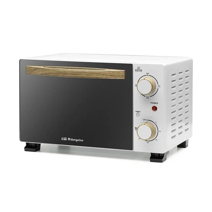 Orbegozo HO 990 Horno Multifunción de Sobremesa con Parrilla, 10 Litros Capacidad, 800W Potencia (400W/800W), Temporizador 30 Min, Blanco