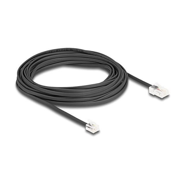DeLOCK Cable telefónico RJ45 macho a RJ11 macho Negro 10 m
