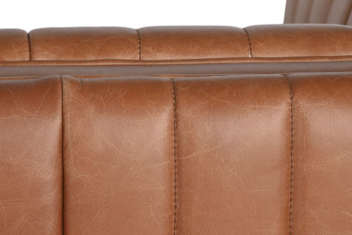 DKD Home Decor Sofá Urban Piel Cognac 4 Plazas 246.5 x 92 x 73 cm