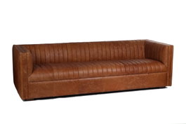 DKD Home Decor Sofá Urban Piel Cognac 4 Plazas 246.5 x 92 x 73 cm
