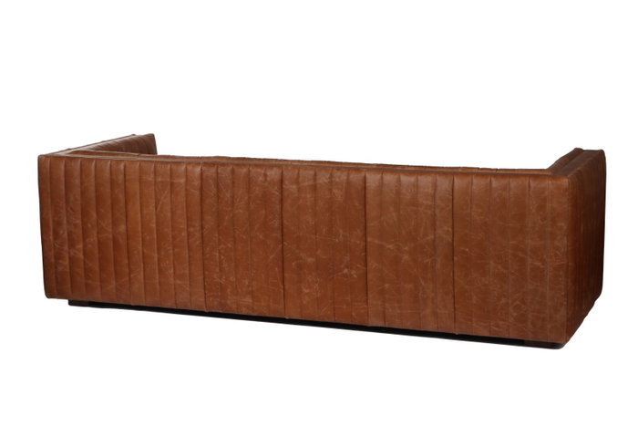 DKD Home Decor Sofá Urban Piel Cognac 4 Plazas 246.5 x 92 x 73 cm
