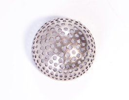 Innspiro Figura de montaje metálica de media bola con agujeros plateada envejecida 25mm (2 unidades)
