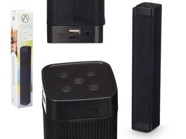 Arte Regal Altavoz Radio Cuadrado Largo USB-AUX-BT-TF Plástico ABS Silicona Poliéster Negro 7 x 39.7 x 7 cm (Set de 6)