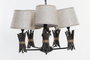 DKD Home Decor Lámpara de Techo Metal y Poliéster Gris y Beige 55x55x100 cm