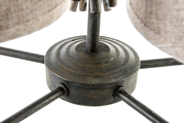 DKD Home Decor Lámpara de Techo Metal y Poliéster Gris y Beige 55x55x100 cm