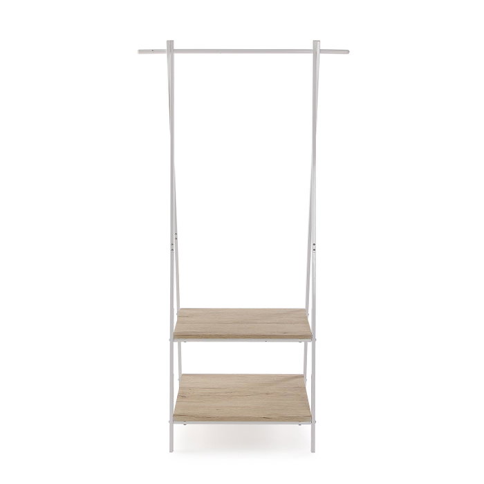 Versa Perchero con Baldas Claro Minimal Madera 45x150x75 cm
