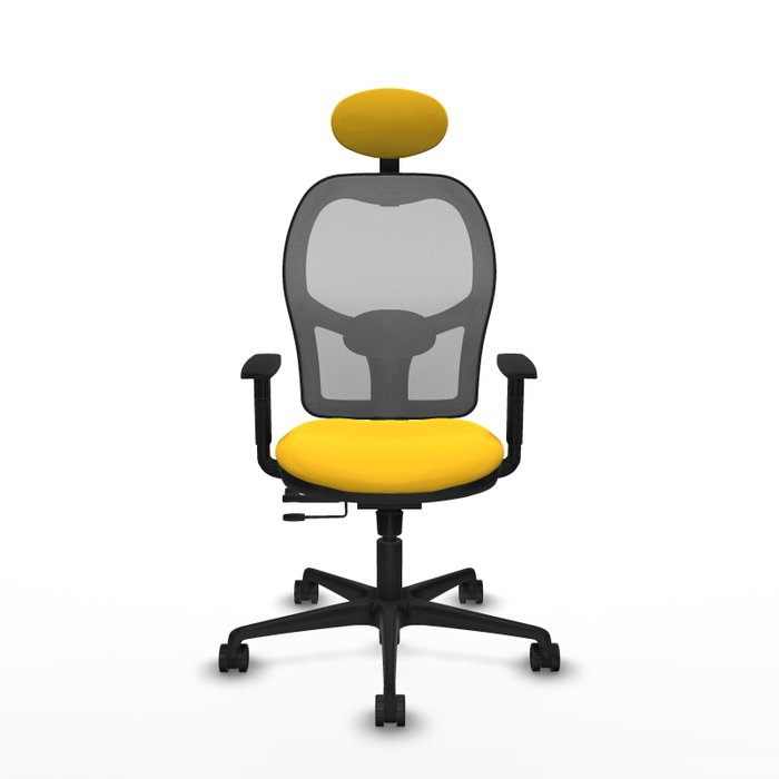 PIQUERAS Y CRESPO Silla de oficina Jorquera con mecanismo Sincro/Traslack, Amarillo y Gris