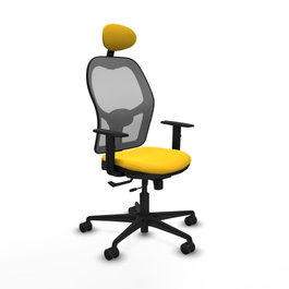 PIQUERAS Y CRESPO Silla de oficina Jorquera con mecanismo Sincro/Traslack, Amarillo y Gris