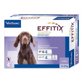 Virbac Effitix Perro Talla M (10-20 kg) Antiparasitario Externo 4 Pipetas