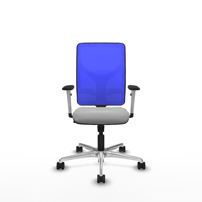 PIQUERAS Y CRESPO Silla de oficina Motilla con mecanismo Sincro, Gris claro y Azul