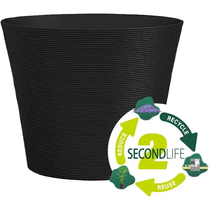 Garden Id 02041169 Maceta Green Care Sense Negro-Antracita 40 x 34 cm 10 Años Garantía Resistencia UV Heladas 100% Reciclado