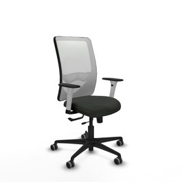 PIQUERAS Y CRESPO Silla de oficina Zulema con mecanismo Sincro/Traslack, Negro y Blanco