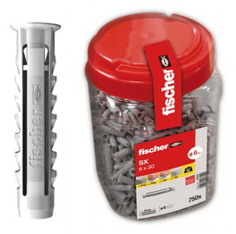 Fischer Taco de Nylon SX 6 x 30, Pack de 750 unidades