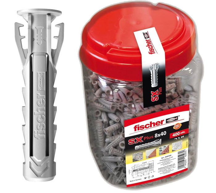 FISCHER Taco de Nylon SX Plus 6 x 30 mm, 750 unidades FISCHER Taco de Nylon SX Plus 6 x 30 mm, 750 unidades