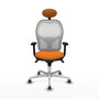 PIQUERAS Y CRESPO Silla de oficina Jorquera con mecanismo Sincro, Naranja y Blanco