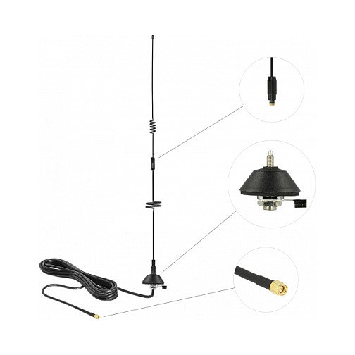 DeLOCK 12582 Antena LTE Omnidireccional 7 dBi con Cable RG-58 de 3m