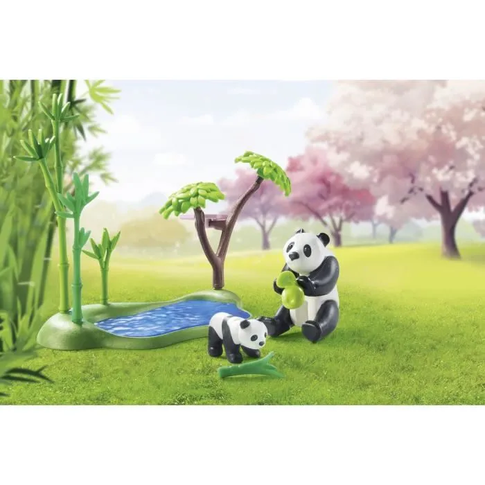 Playmobil 71762 Jardín Asiático con Familia de Pandas