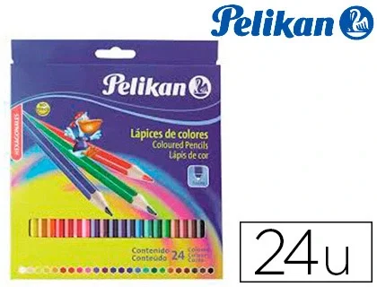 Pelikan Lápices de colores hexagonales, 24 colores surtidos Pelikan Lápices de colores hexagonales, 24 colores surtidos