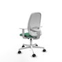 PIQUERAS Y CRESPO Silla de oficina Cilanco, Mecanismo Sincro, Verde esmeralda y Blanco