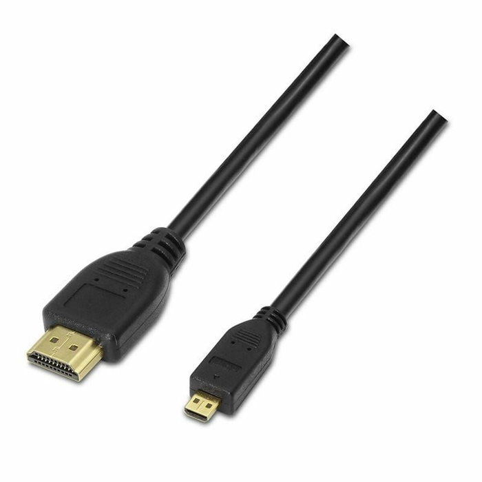 Aisens Cable HDMI Tipo A a Micro HDMI (Tipo D) 0,8m Negro