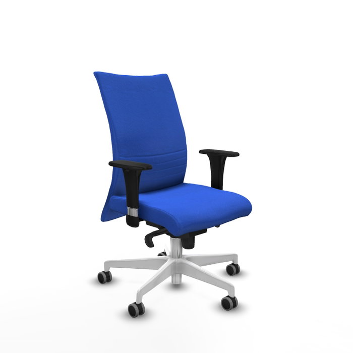 PIQUERAS Y CRESPO Silla Albacete Confidente Azul con Mecanismo Sincro y Base Blanca PIQUERAS Y CRESPO Silla Albacete Confidente Azul con Mecanismo Sincro y Base Blanca