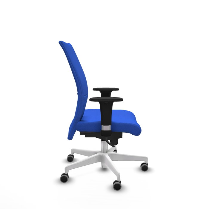 PIQUERAS Y CRESPO Silla Albacete Confidente Azul con Mecanismo Sincro y Base Blanca PIQUERAS Y CRESPO Silla Albacete Confidente Azul con Mecanismo Sincro y Base Blanca