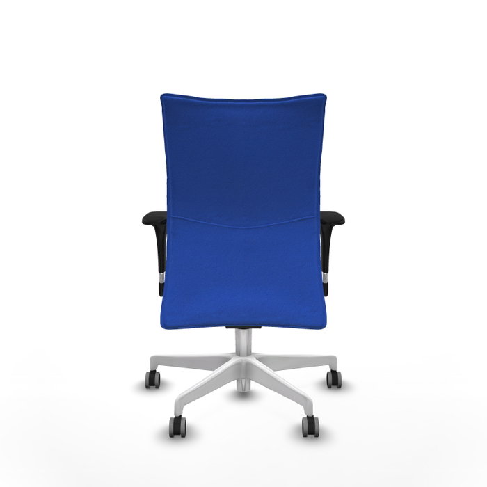PIQUERAS Y CRESPO Silla Albacete Confidente Azul con Mecanismo Sincro y Base Blanca PIQUERAS Y CRESPO Silla Albacete Confidente Azul con Mecanismo Sincro y Base Blanca