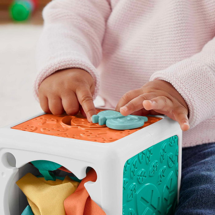 Fisher-Price HML64 Cubo de Actividades con Pañuelos para Bebés +3 Meses