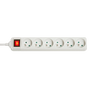 Lindy Regleta de 6 Salidas AC con Interruptor, Blanco