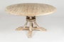 DKD Home Decor Mesa Redonda Comedor Madera Maciza Mango Blanco Natural Decape 150 x 150 x 76 cm