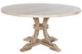 DKD Home Decor Mesa Redonda Comedor Madera Maciza Mango Blanco Natural Decape 150 x 150 x 76 cm
