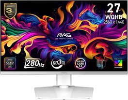 MSI MAG 272QPW QD-OLED X28 Monitor Gaming 26.5 pulg. WQHD Blanco