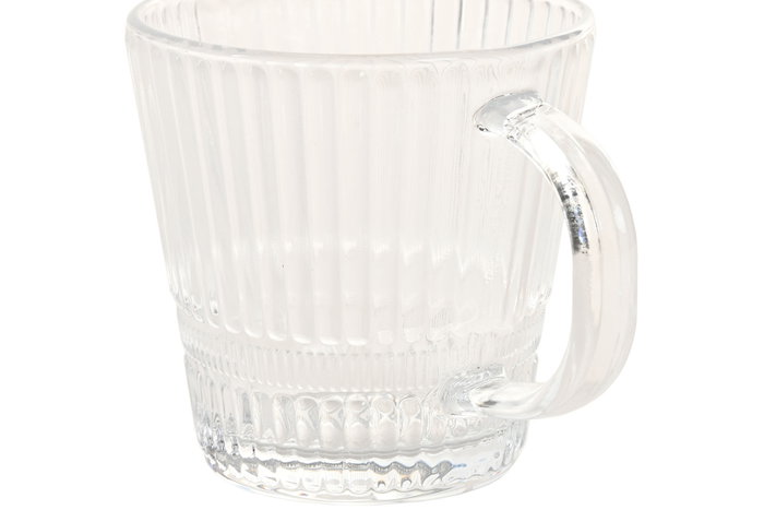 DKD Home Decor Básicos Taza de Cristal Transparente 265 ml (6 Unidades) para Casa, Cocina o Oficina, Apta Lavavajillas