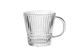 DKD Home Decor Básicos Taza de Cristal Transparente 265 ml (6 Unidades) para Casa, Cocina o Oficina, Apta Lavavajillas