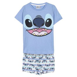 Pijama Corto Single Jersey Stitch Azul