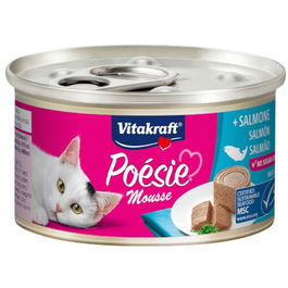 Vitakraft Poésie Mousse Salmón Lata 12x85gr Alimento Húmedo Gatos Premium Sin Azúcar