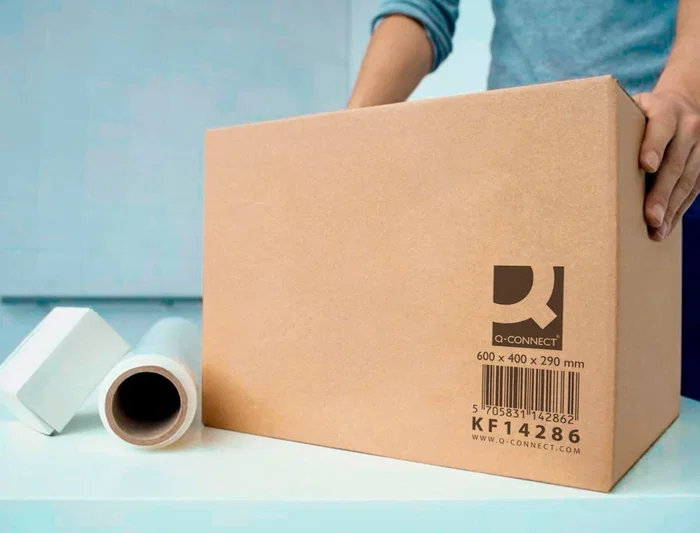 Q-connect Caja de embalar ultrarresistente cartón reciclado canal doble 7mm kraft 600x400x290 mm