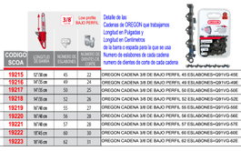OREGON Cadena de Bajo Perfil 3/8 de 52 Eslabones Q91VG-52E
