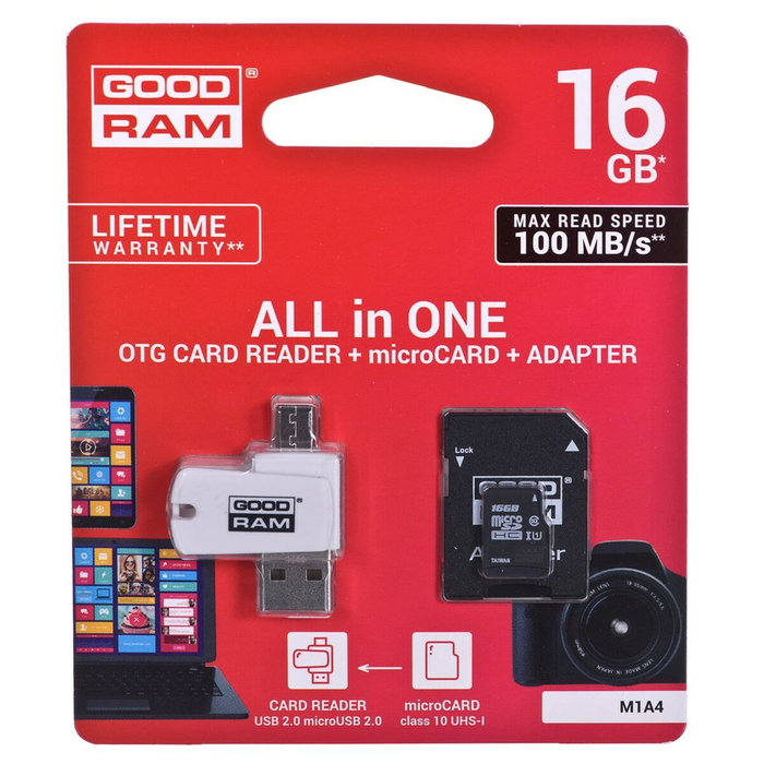 GOODRAM Tarjeta de memoria microSDHC 16GB Class 10 UHS I