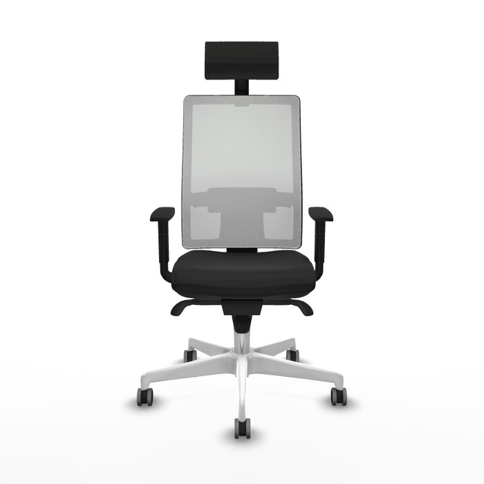 PIQUERAS Y CRESPO Silla de oficina Horna con mecanismo Sincro, Negro y Blanco