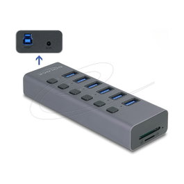 DeLOCK 64237 Hub USB de 6 Puertos con SD/Micro SD y 5 Gbps