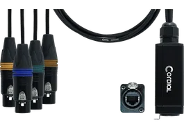 Cordial Adaptador DMX-RJ45 etherCON QUAD 4 XLR Hembra 5 Puntos 70cm