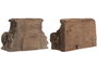 DKD Home Decor Portavelas de Columna de Teca Estilo Antiguo, Pack de 2