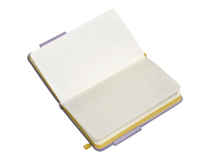 Antartik Cuaderno A6 Tapa Dura 100 Hojas Rayas Morado y Amarillo 80gr FSC