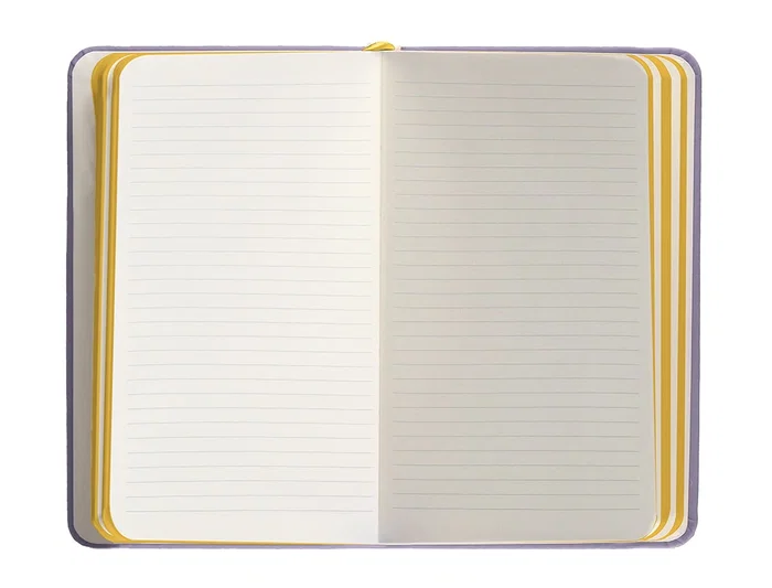 Antartik Cuaderno A6 Tapa Dura 100 Hojas Rayas Morado y Amarillo 80gr FSC