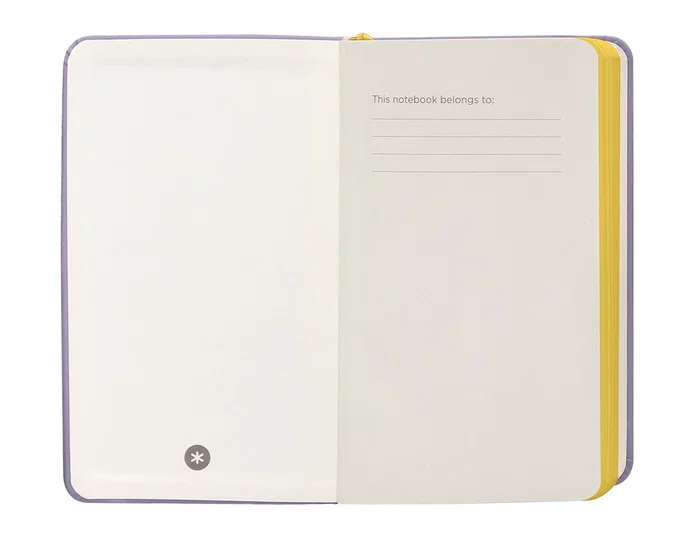 Antartik Cuaderno A6 Tapa Dura 100 Hojas Rayas Morado y Amarillo 80gr FSC