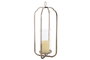 DKD Home Decor Portavela Moderno Plateado Acero y Cristal 21 x 21 x 49 cm