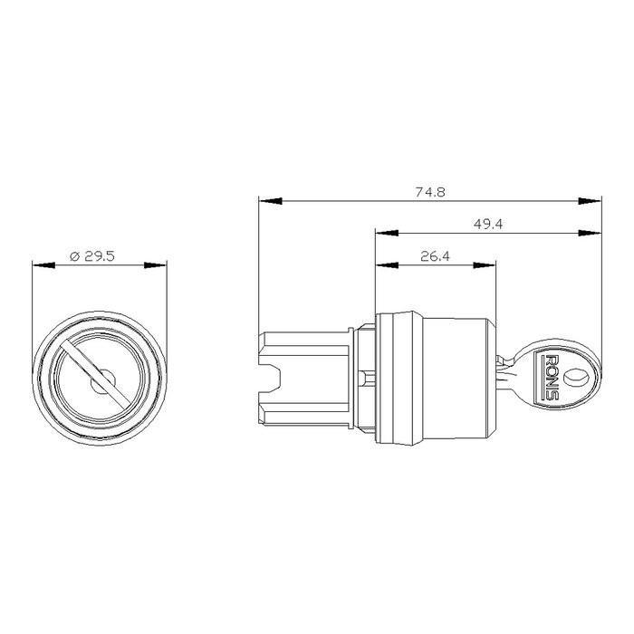 Siemens Schlüsselschalter RONIS 22mm redondo O